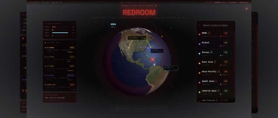 RedRoom：把全球新闻、地图与AI分析整合进一套开源OSINT平台 题图