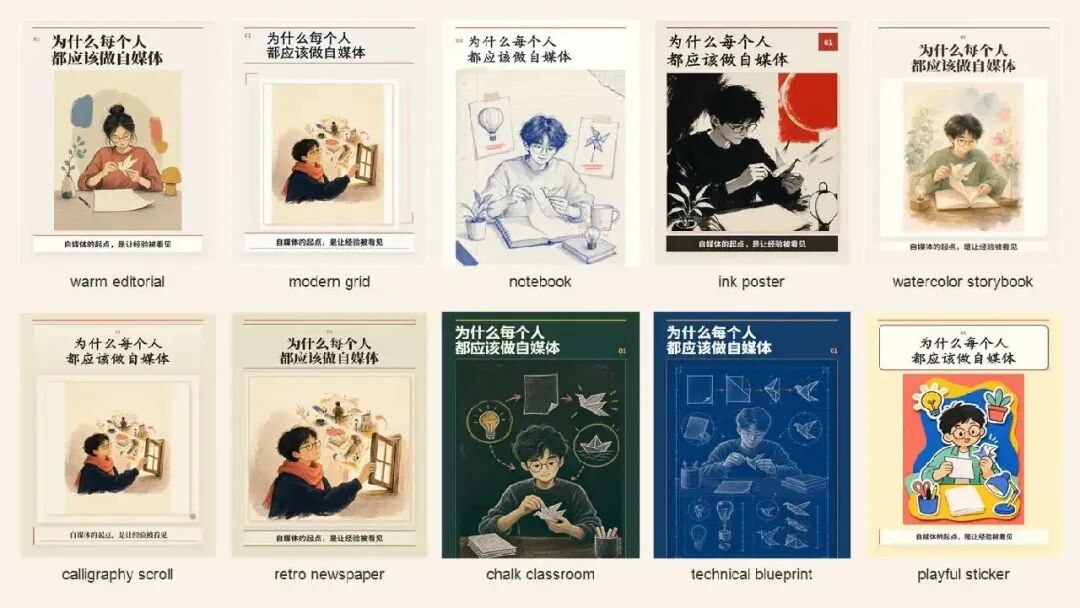 十种视觉风格预览