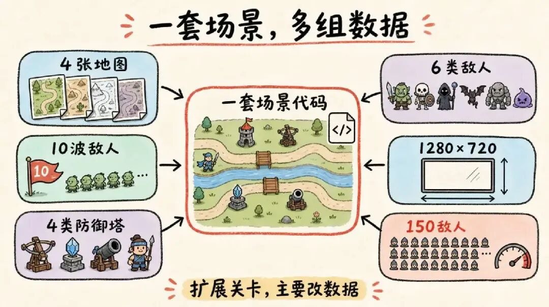 数据驱动的塔防游戏结构